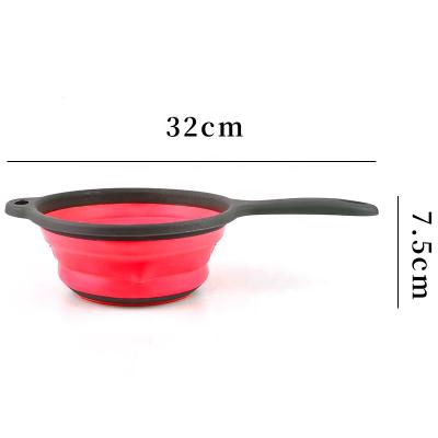 China Viable Kitchen Collapsible Silicone Colanders and Strainers with Handle Over Sink, Space Saver Collapsible Silicone Basket for sale