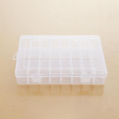 China Viable Compartments Transparent Jewelry Storage Box Hard Plastic Organizer With Removable Dividers for sale