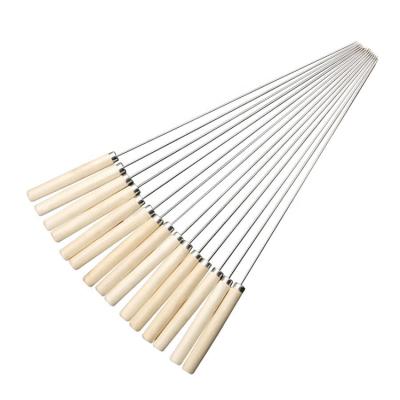 China Easily Cleaned Reusable BBQ Sticks GRILL Skewers with Wooden Handle for sale