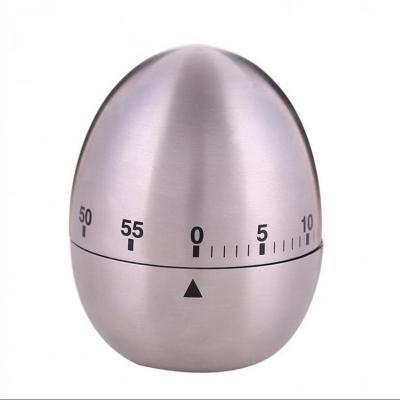 China Viable Stainless Steel Metal Mechanical Kitchen Egg Timer 60 Minute Cooking Silver For Kids Cooking Tools for sale