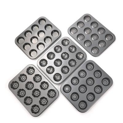 China Brownie Bakeware Muffin Tin Cupcake Nonstick Viable Tray Baking Pan For Kitchen for sale