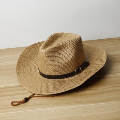 China Bulk Picture Summer Cowboy Hats The Paper Straw Cowboy Beach Unisex Straw Hat for sale