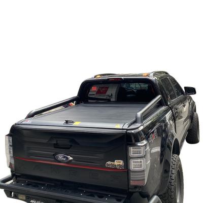 China Locking Car Accessories For Ford Ranger Roll Up Truck Pick Up Bed Cover Aluminum Alloy Tonneau Cover For Ford Ranger for sale