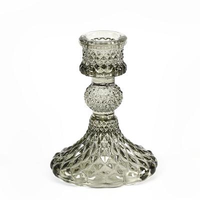 China Home Decor New Design Customized Popular Cheap Luxury Glass Candle Jars Container Candlestick Holders for sale