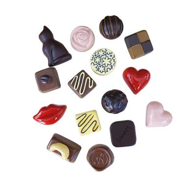 China Shape Love Accessory Wholesale Valentines Day Gift Custom Resin 3D Chocolate Fridge Magnet for sale