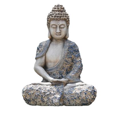 China China Large Resin Buddha Antique Zen Floral Sculpture Buddha Statues Outdoor Indoor Decoration for sale