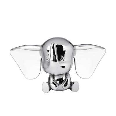 China Silver Plated Europe Polyresin Asshole Toy Statue 3D Big Ear Cartoon Elephant Figure Sculpture for sale