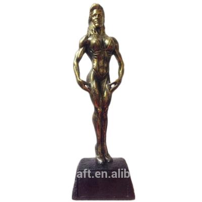 China Europe Female Resin Bronze Bikini Bodybuilding Trophy for sale