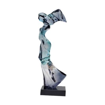 China Modern Art Resin Epoxy Resin Sculpture Abstract Home Interior Decoration Clear Glass Sculpture for sale