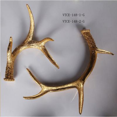 China Europe Decorative Resin Artificial Deer Golden Antler for sale