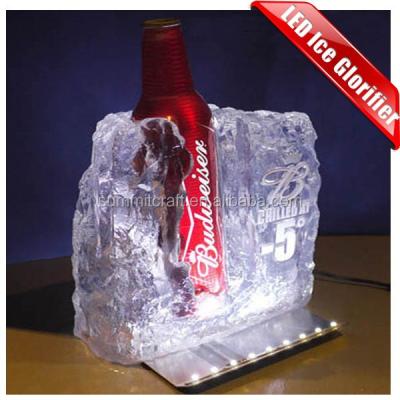 China Custom Bottle Display Resin LED Ice Effect Bottle Glorify for sale