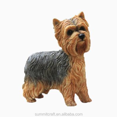 China Europe Customized Yorkshire Terrier Polyresin Dog Figurine for sale