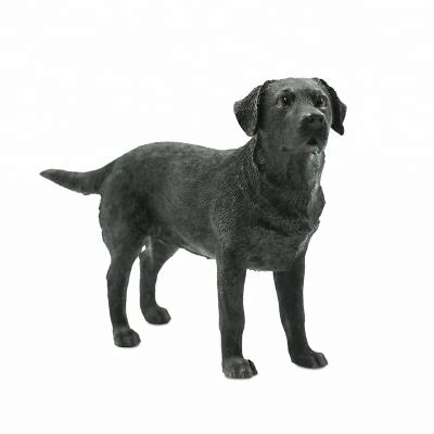 China Europe Polystone Black Labrador Dog Small Animal Figurine Small Dog Sculpture for sale