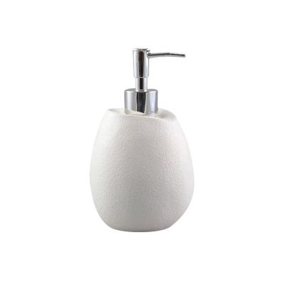 China Soap Dispenser OEM Custom Design Pot Resin Ceramic Bathroom Accessories Set for sale