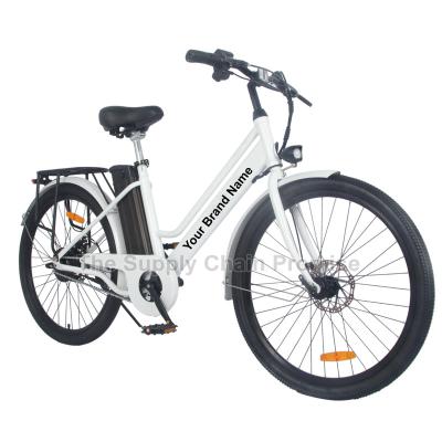 China Steel Motor S-C2 Electric Bike 36V350W City LED Light View Battery Time Charging for sale