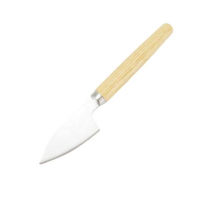 China 02W01-014 Sustainable Food-Rated Stainless Steel 19x3x1.65 Hard Cheese Knife (Small) with Bolster Ashwood Handle for sale