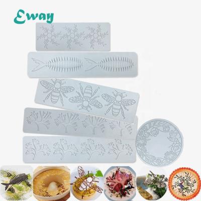 China Disposable Silicone Icing Mats Coral Design Fondant For Cakes Moldes De Silicona Baking Cake Pastry Tools Cake Decorating Lace Mats for sale