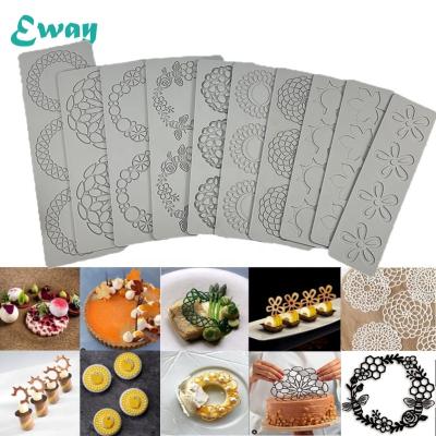 China Disposable Silicone Icing Mats Coral Design Fondant For Cakes Moldes De Silicona Baking Cake Pastry Tools Cake Decorating Lace Mats for sale