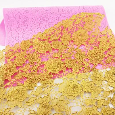 China Silicone Mold Disposable Lace Ankara Rose Gold Rose Gold Cake Baking Decoration for sale