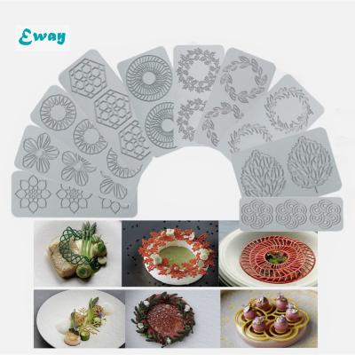 China Disposable Maple Leaf Mold Plate Decorating Shimmy Plate Surrounding Flowers and Leaves Fondant Chocolate Hollow Lace Silicone Mold for sale