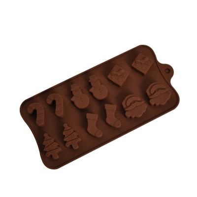 China Sustainable Christmas Series Chocolate Molds Christmas Cookie Cake Decorating Tools Silicone Resin Molds for sale