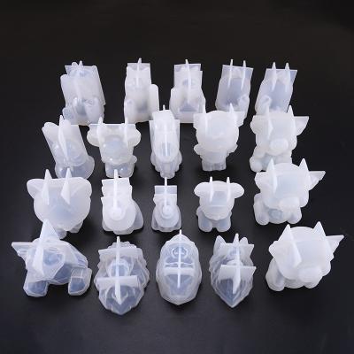 China Bear Rabbit Lion Star Wolf Pig Pig Unicorn Crystal Disposable Crystal Silicone Resin Molds Candles Soap Molds for sale