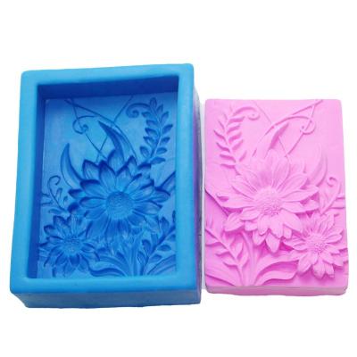 China Sunflower Flower Silicon Customs 3d Disposable Soap Molds For Soap Making for sale