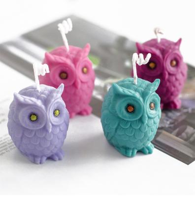 China Disposable Silicone Animal Candle Mold Handmade Owls Soap Mold for sale