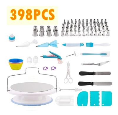 China 398 PCS Russian Patula Spout Turntable Cake Decorating Supplies Kit Baking Pastry Tools Accessories for Mother's Day Gift for sale