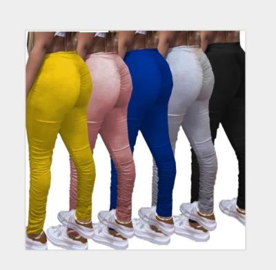 China IHSD116 Amazon European and American Women's Breathable Pants Hip Ready Stock Fold Casual Sports Pants for sale