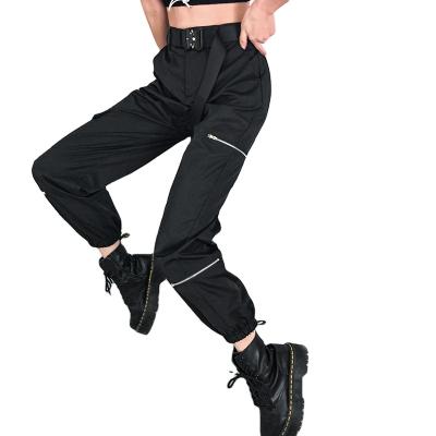 China IHSK031 Women's Fashion Black Pants Pocket Zippers FB Jumpsuits Multi Women QUICK DRY Stretch Pants for sale