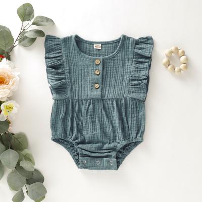 China Polyester/Cotton Plain Baby Rompers Newborn Baby Clothes Girl Rompers IH-BG001soft for sale