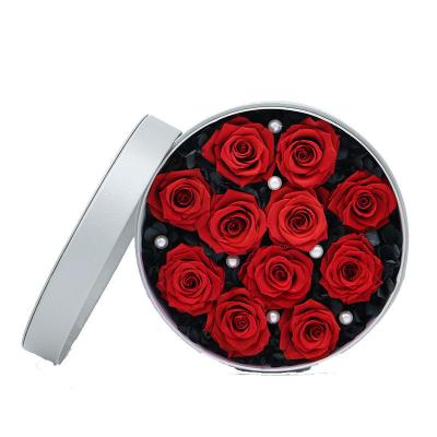 China Valentine's Day Gifts and Girlfriend Gift 2022 Most Popular Natural Preserved Roses Flowers in Acrylic Gift Box for Valentine's Day Gifts and Girlfriend Gift for sale