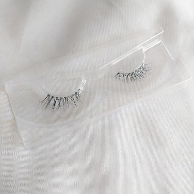 China Long Lasting Transparent 3D Mink Eyelashes Clear Band Short Mink Fur Bottom Lashes 3D Short Eyelash With Clear Band for sale