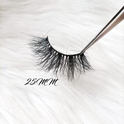 China Popular 25mm Tapered Mink Lashes Curly Fluffy Mink Lashes Wholesale Cheap 3D Mink Eyelash Lashes for sale