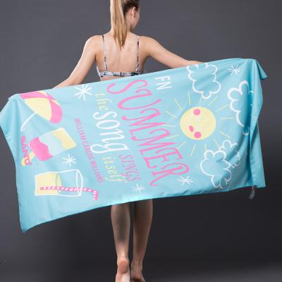 China Custom Made Beach Towels Quick Dry Absorbent Towel Beach Towels Safe For Kids Sports For Kids Adults for sale