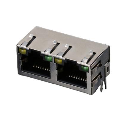 China PCB Good Quality Horizontal Shielded Ethernet Rj45 Connector With Lights for sale