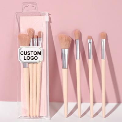 China Plastic Pink 10 Pieces Cosmetic Make Up Powder Blusher Concealer Eyeshadow Makeup Set Brush With Custom Logo Opp Bag Packing for sale