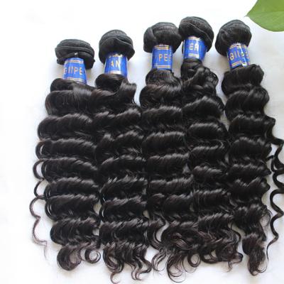 China Silky Straight Brazilian Deep Wave Human Hair Extension Deep Wave Weft Bundles for sale