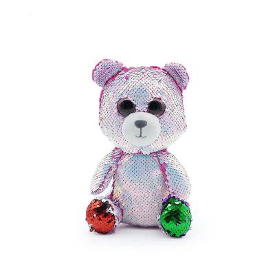 China Plush Customized Glitter Reversible Two Sided Sequins Flip Sequin Stuffed Cat Plush Toy for sale