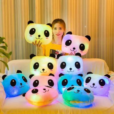 China Hot Selling Panda Plush Bow Tie Panda Plush Toy Luminous Colorful Light LED Function Trumpet for sale