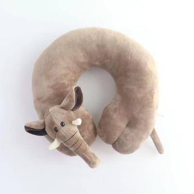 China Popular Plush Fashion Design Neck Rest Very Cute Soft Plush Animal Shape Elephant Monkey Giraffe Donkey Neck Pillow for sale