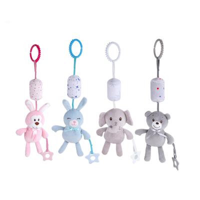 China Soft Plush Infant Rattle and Teether Toy Plush Animal Bed Hanging Baby Rattles Toy for sale