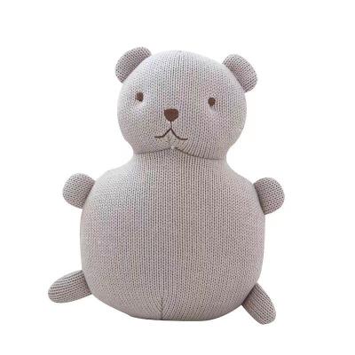 China Plush Knitted Cute Round Bear Toy Doll Stuffed With PP Cotton for sale