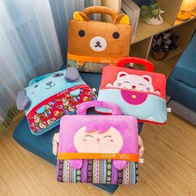 China Plush 2 in 1 Cartoon Animal Blankets Pillow Foldable Plush Pillow Cover Cushion Travel Gift for sale