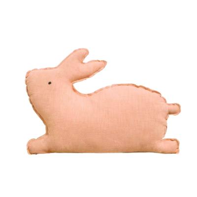 China Plush Stuffed Pink Rabbit Animal Shape Pillow in Cotton and Linen Material for Sofa and Bed for sale