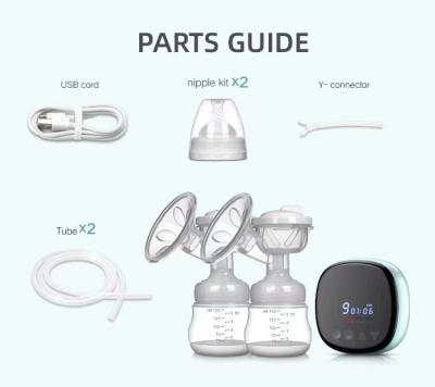 China BPA Free Amazon Top Selling Multi Function ODM Silicone OEM Smart Electric Rechargeable Breast Pump Double for sale