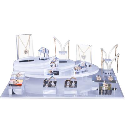 China Ecofriend Ornament Jewelry Stand Clear Acrylic Jewelry Display Set for sale