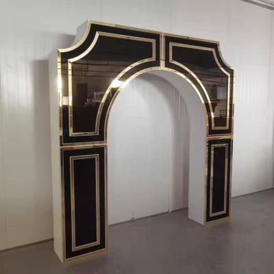 China High Density Duroble Wedding Backdrop Gold Acrylic PVC+acrylic Arch Wedding Stage Decoration For Sale for sale