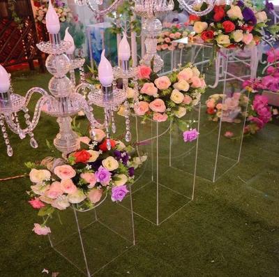 China Wedding Decoration Transparent Centerpieces Flower Stand Acrylic Wedding Decoration Wedding Road Lead For Wedding Party for sale